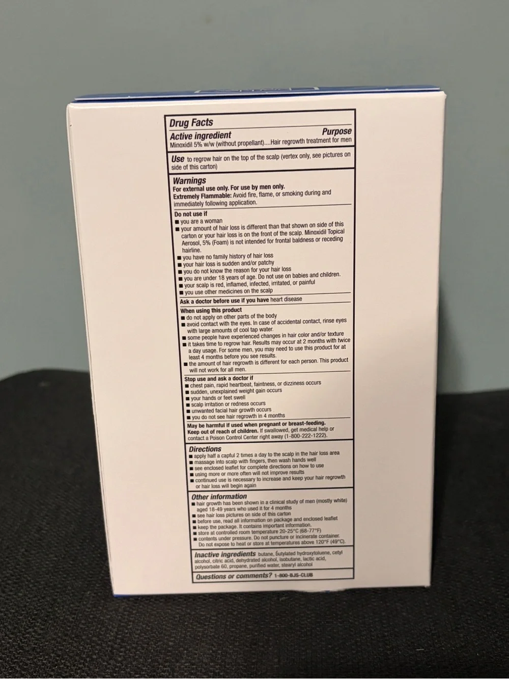 Berkley Jensen Minoxidil 5% Foam Hair Regrowth Treatment for Men - Blue